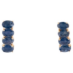 Beneath the Waves Sapphire Earrings - Ocean-inspired Elegance in 14k Gold