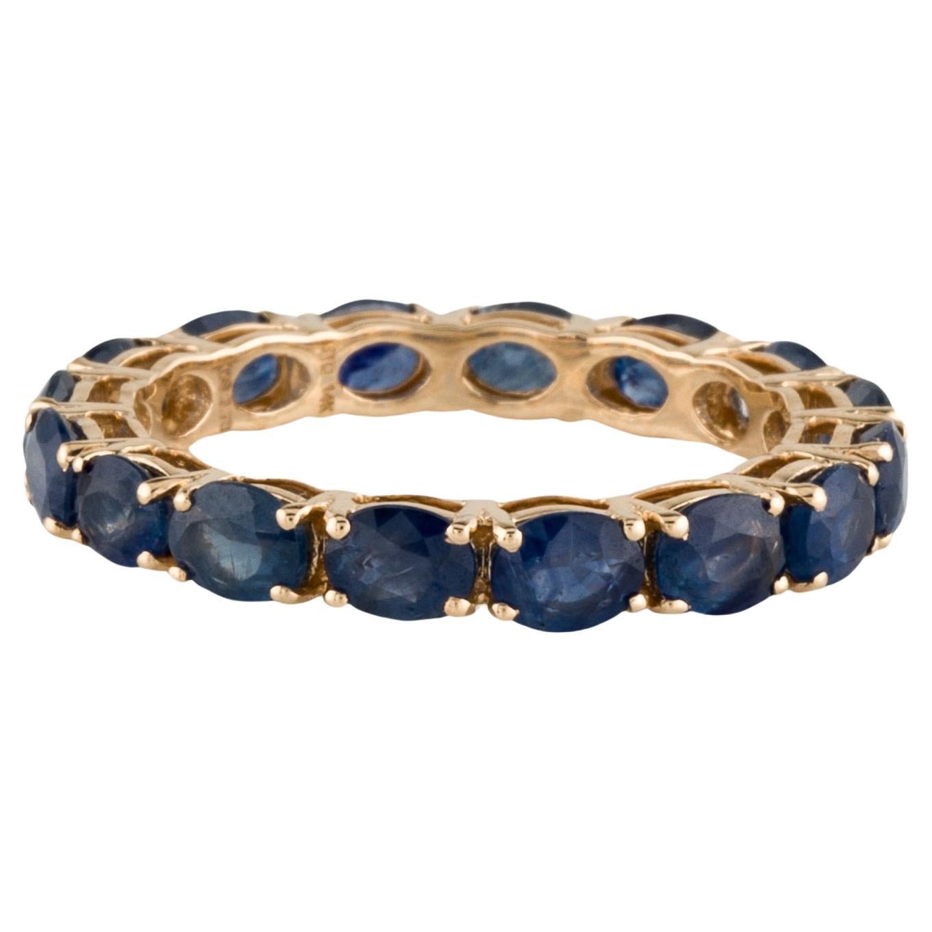 Luxurious 14K Gold 2.54ctw Sapphire Eternity Band - Size 6.75 - Elegant Jewelry