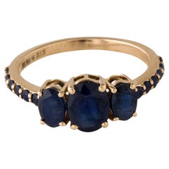 Luxurious 14K Sapphire Band Ring with 3.05ctw Gemstones - Size 8.75  Vintage