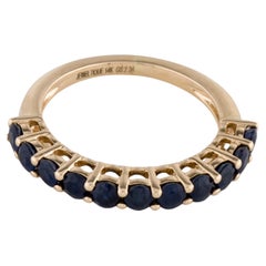 Captivating 14K Sapphire Band Ring Size 8.75 Brilliant Blue Gemstone Jewelry