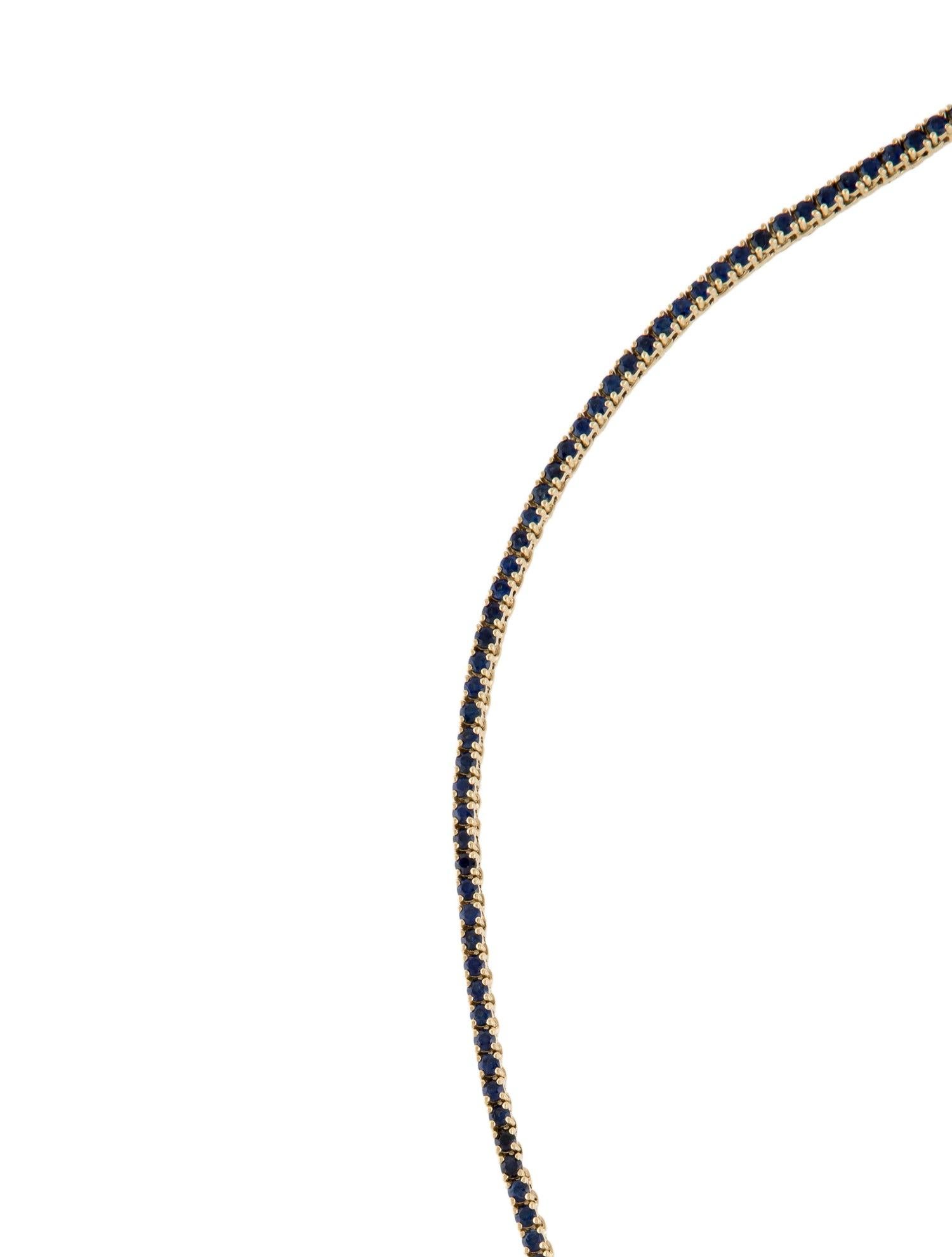 Brilliant Cut 14K 6.47ctw Sapphire Collar Necklace - Exquisite Gemstone Statement Piece For Sale