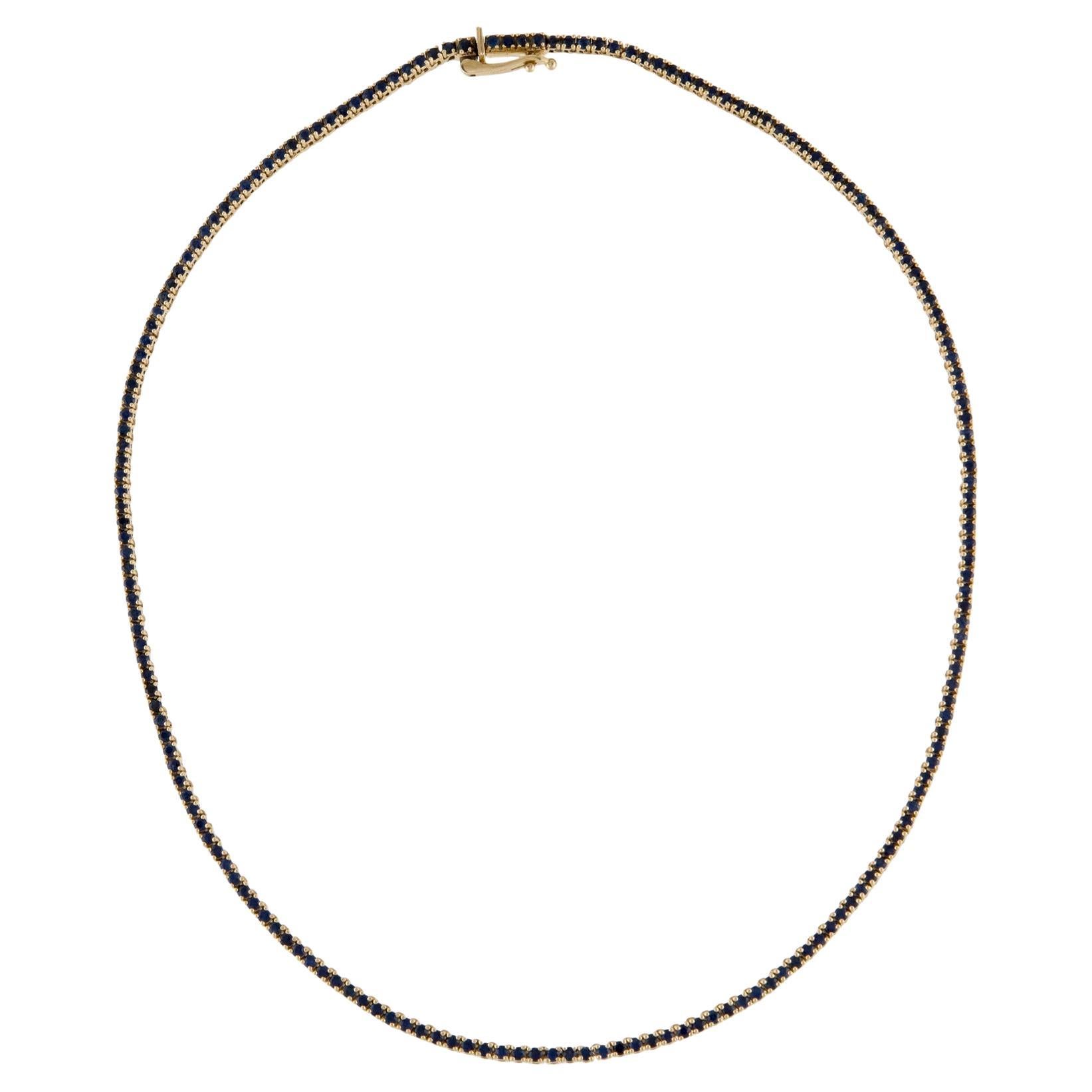 14K 6.47ctw Sapphire Collar Necklace - Exquisite Gemstone Statement Piece