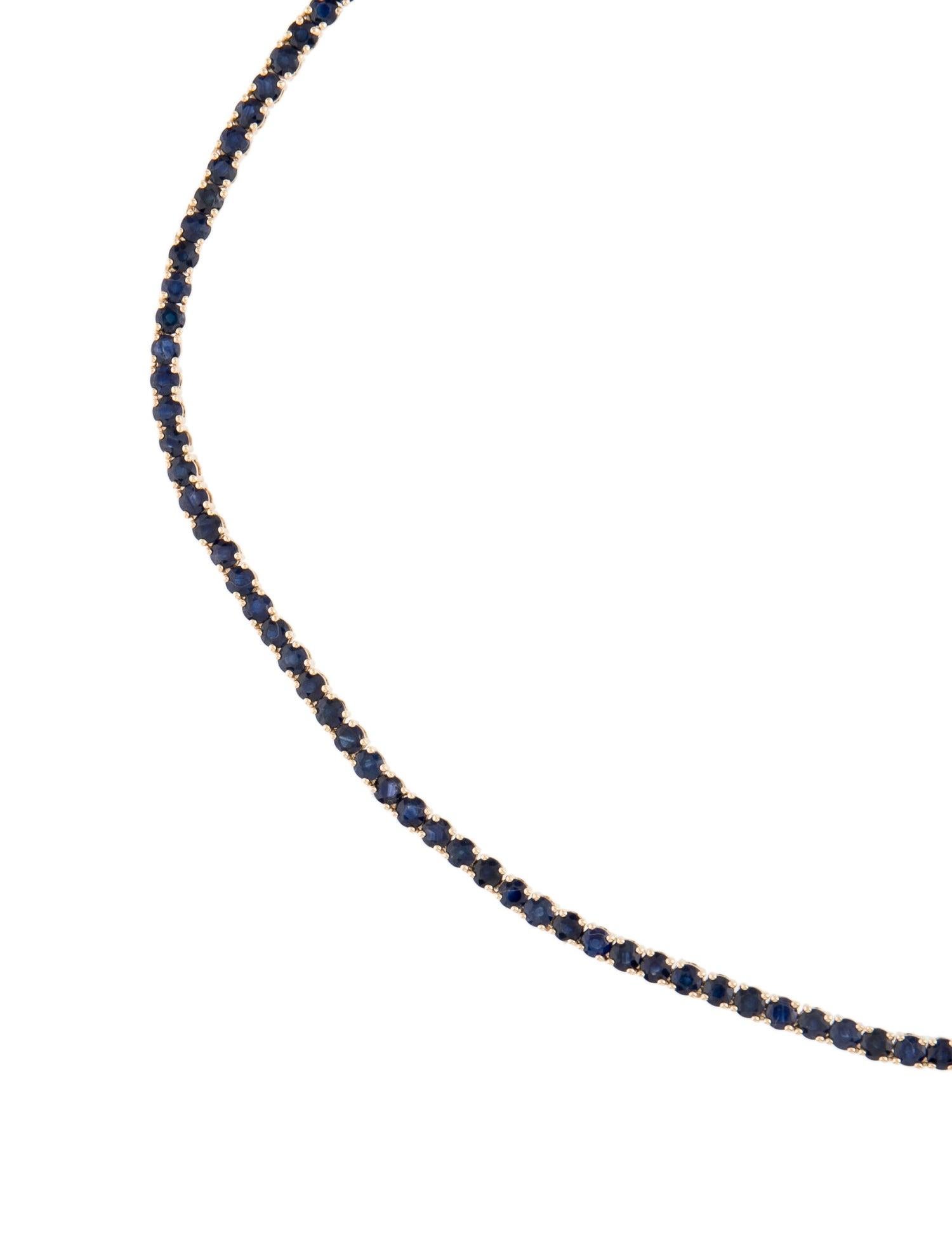 Brilliant Cut 14K 23.31ctw Sapphire Chain Necklace - Elegant Gemstone Statement Jewelry
