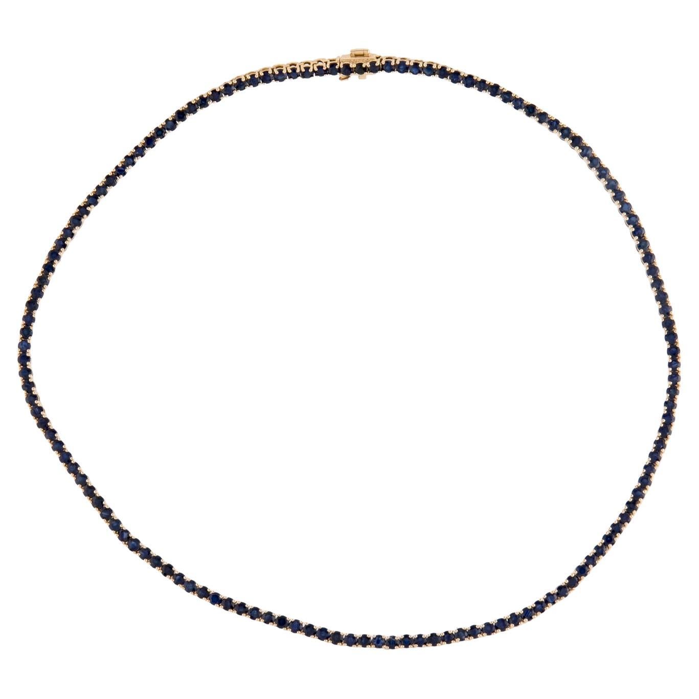 14K 23.31ctw Sapphire Chain Necklace - Elegant Gemstone Statement Jewelry
