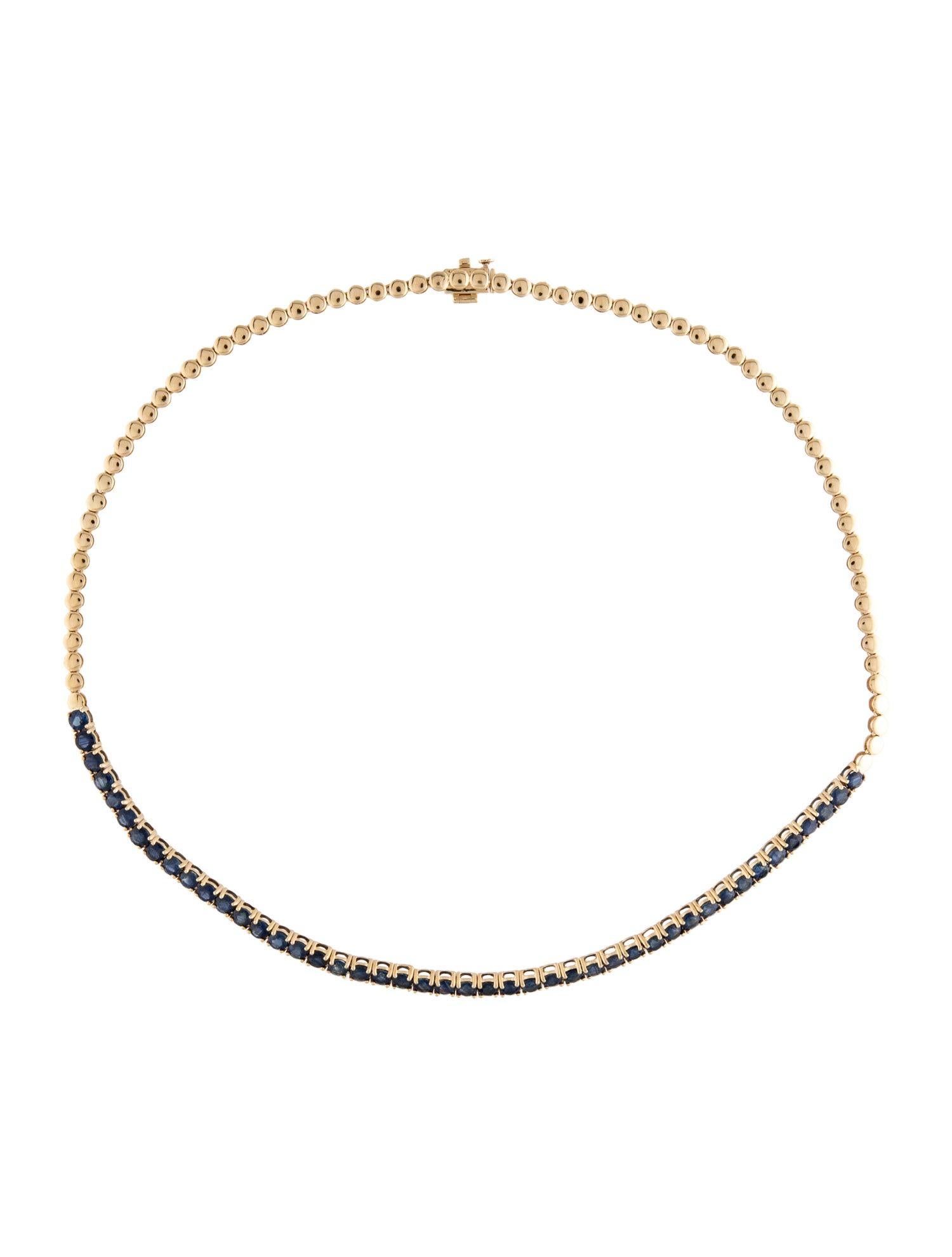 14K Sapphire Collar Necklace 12.42ctw - Stunning Statement Piece for Glamour In New Condition For Sale In Holtsville, NY