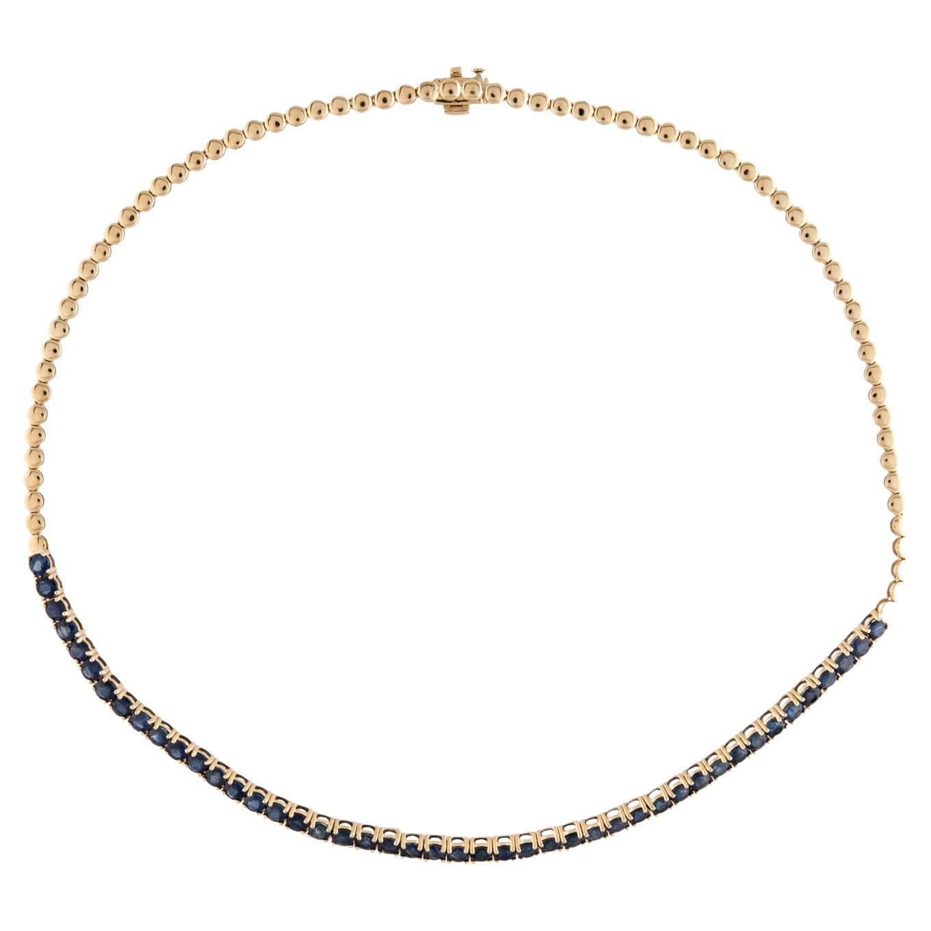 14K Sapphire Collar Necklace 12.42ctw - Stunning Statement Piece for Glamour For Sale