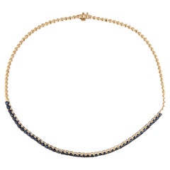 Collier de saphirs 14 carats 12,42 ctw - Superbe pièce d'exception pour le glamour