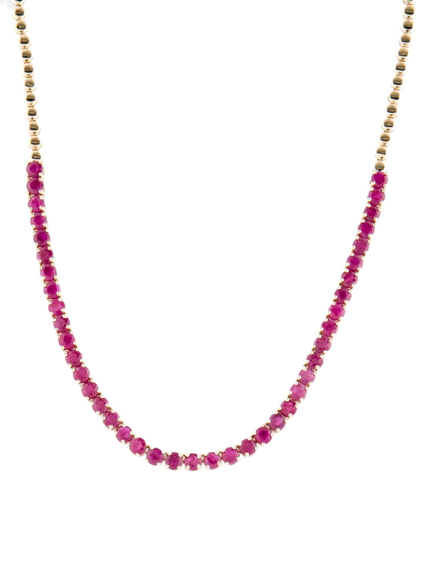 Women's 14K Ruby Chain Necklace 16.40ctw - Exquisite Jewelry for Elegant Sophistication For Sale
