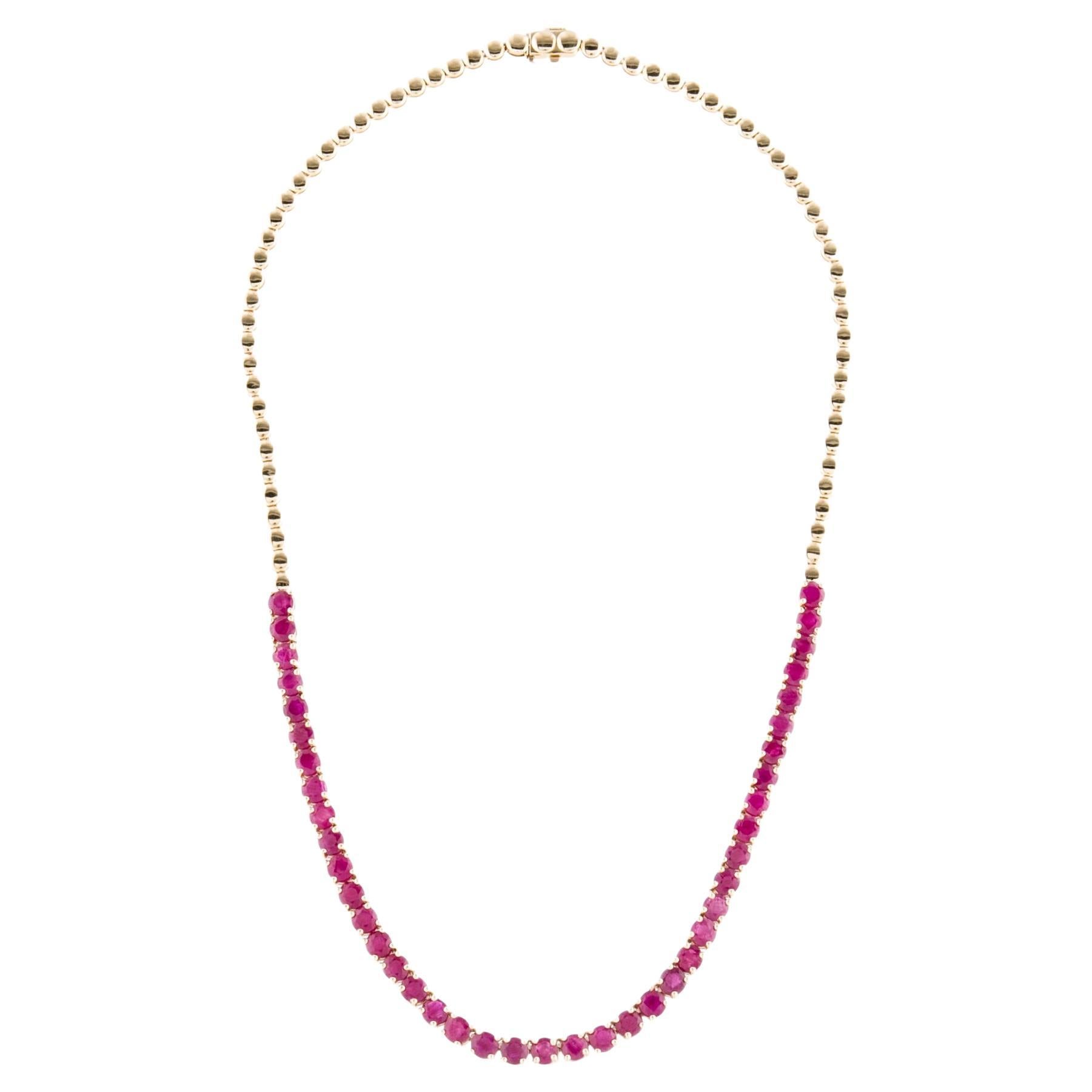 14K Ruby Chain Necklace 16.40ctw - Exquisite Jewelry for Elegant Sophistication For Sale
