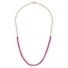 14K Ruby Chain Necklace 16.40ctw - Exquisite Jewelry for Elegant Sophistication