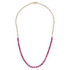 14K Ruby Chain Necklace 16.40ctw - Exquisite Jewelry for Elegant Sophistication