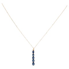 14K 2.08ctw Sapphire Pendant Necklace: Elegant Luxury Statement Piece, Timeless