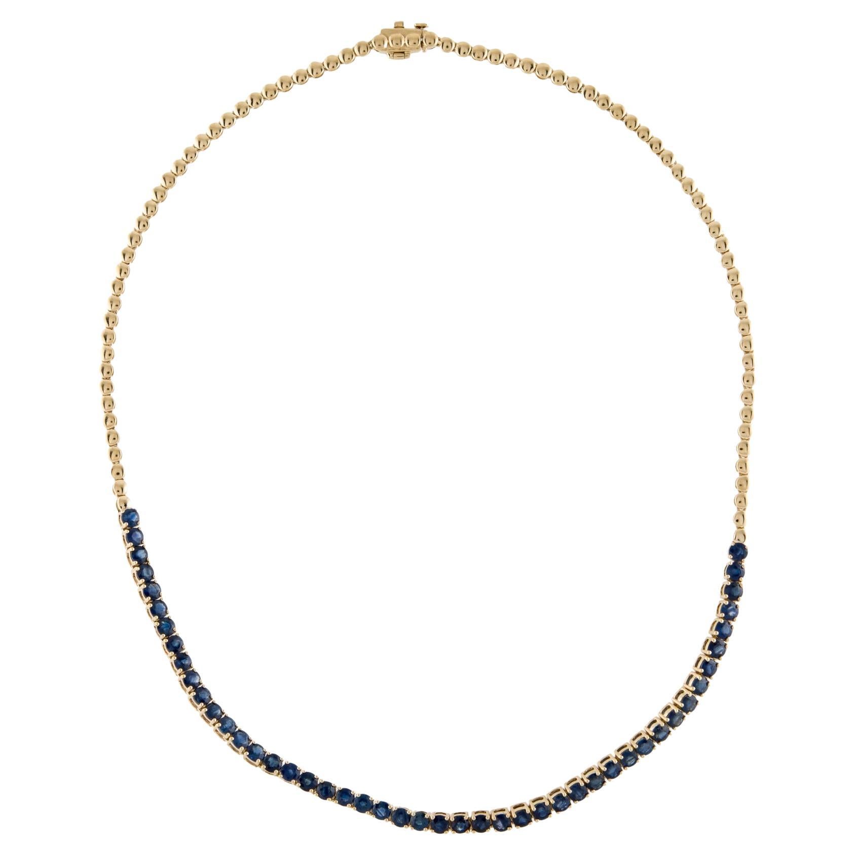 14K Sapphire Collar Necklace 10.71ctw - Exquisite Statement Jewelry for Elegance For Sale