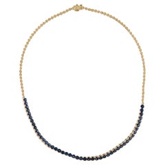 14K Sapphire Collar Necklace 10.71ctw - Exquisite Statement Jewelry for Elegance
