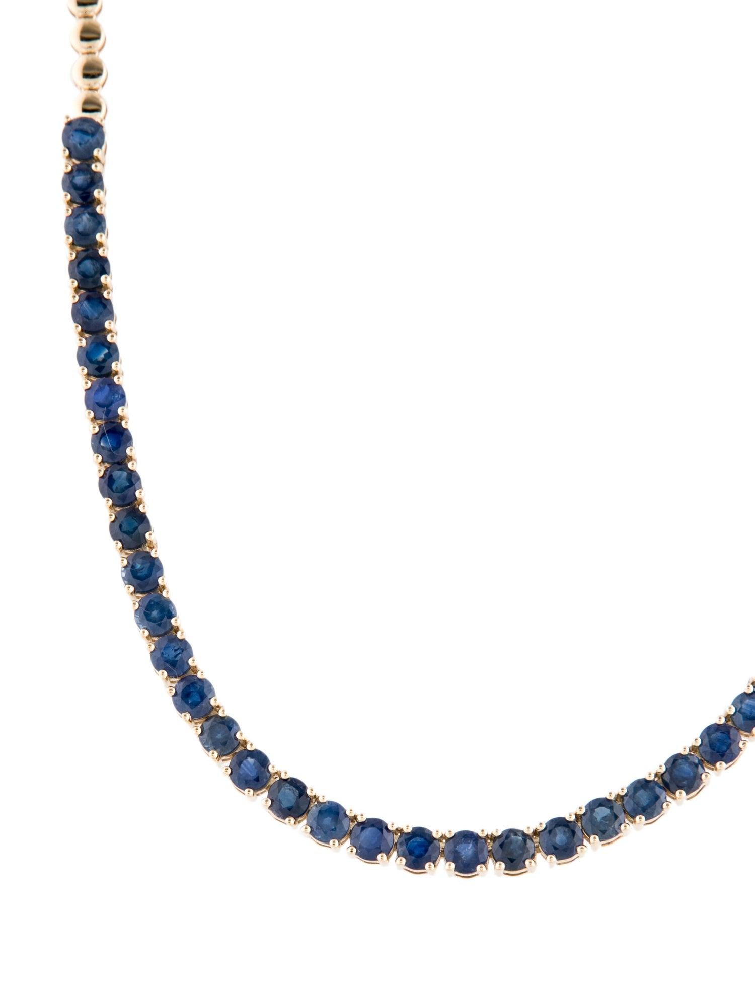 Brilliant Cut 14K Sapphire Chain Necklace 18.45ctw  Elegant Statement Jewelry for Luxe Style For Sale