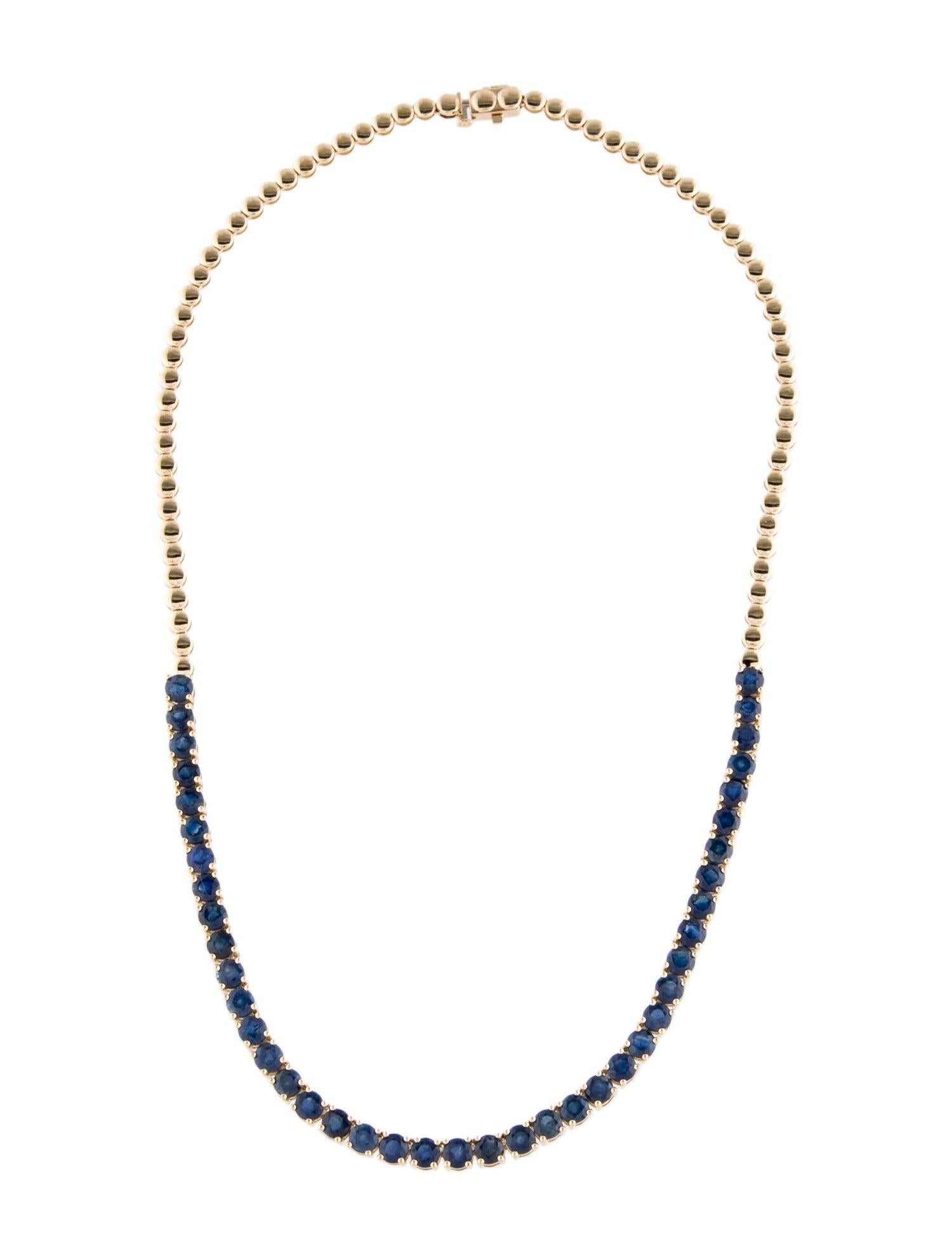 14K Sapphire Chain Necklace 18.45ctw  Elegant Statement Jewelry for Luxe Style In New Condition For Sale In Holtsville, NY