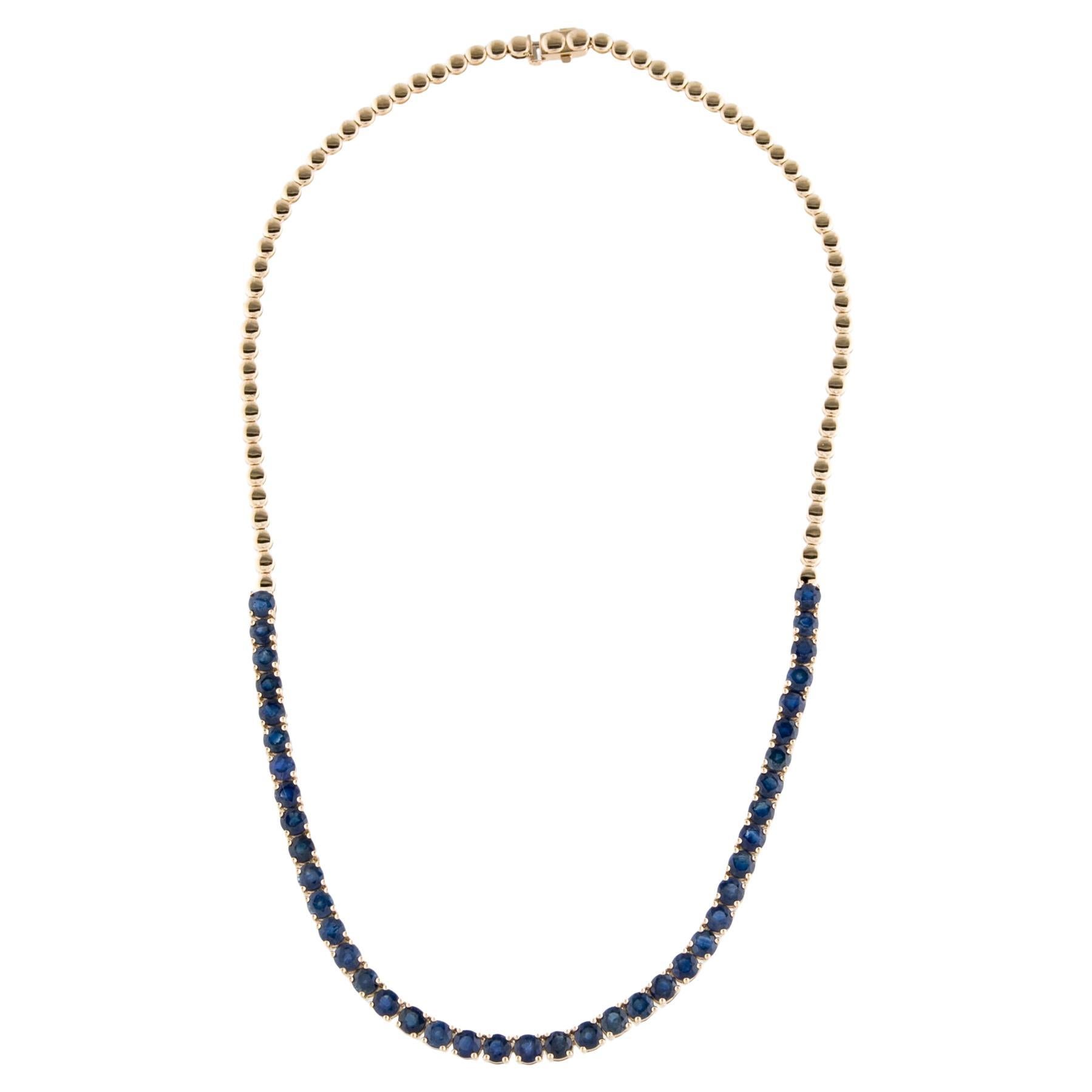 14K Sapphire Chain Necklace 18.45ctw  Elegant Statement Jewelry for Luxe Style For Sale