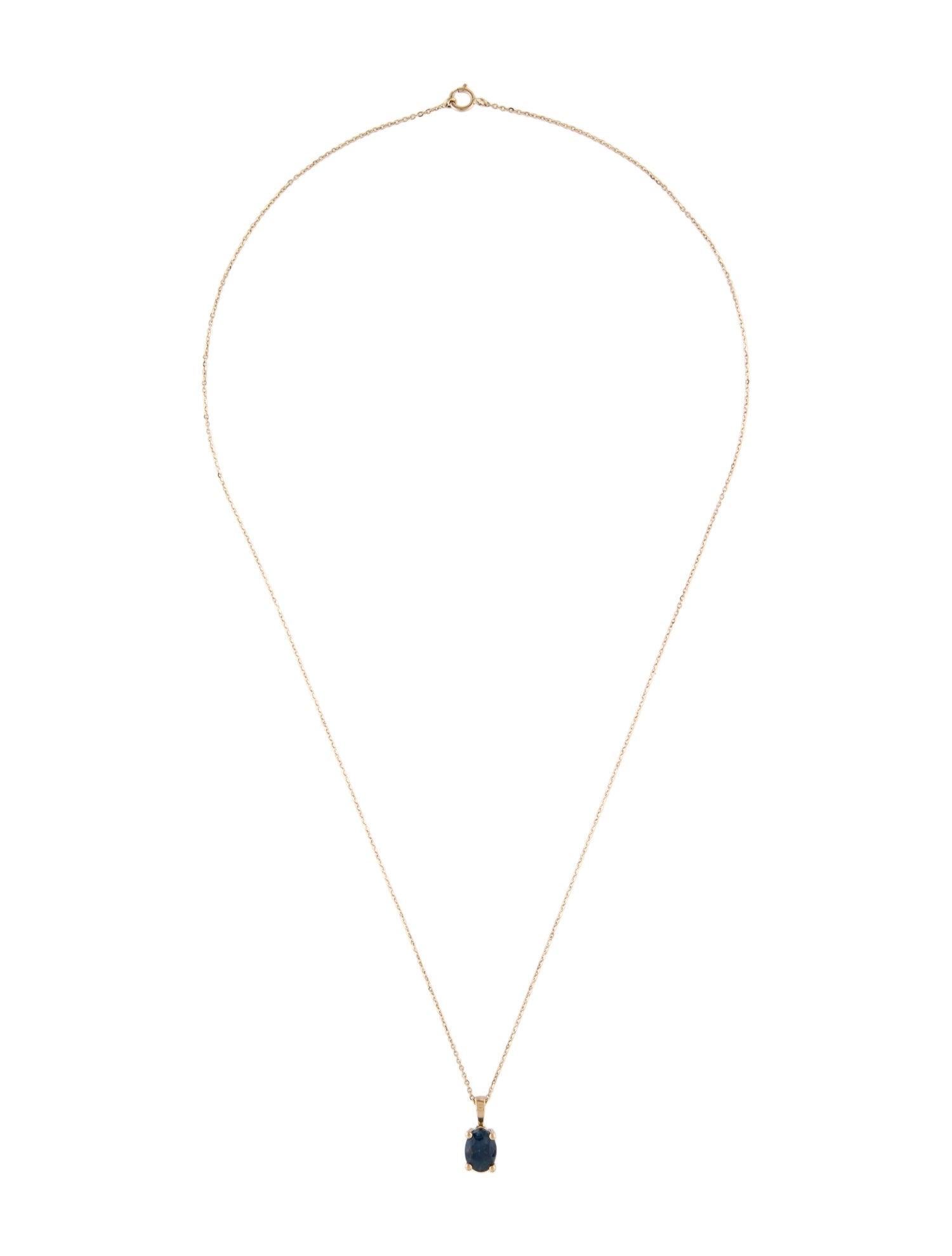Brilliant Cut Stunning 14K Sapphire Pendant Necklace  1.50ct Sparkling Gemstone Accent Piece For Sale