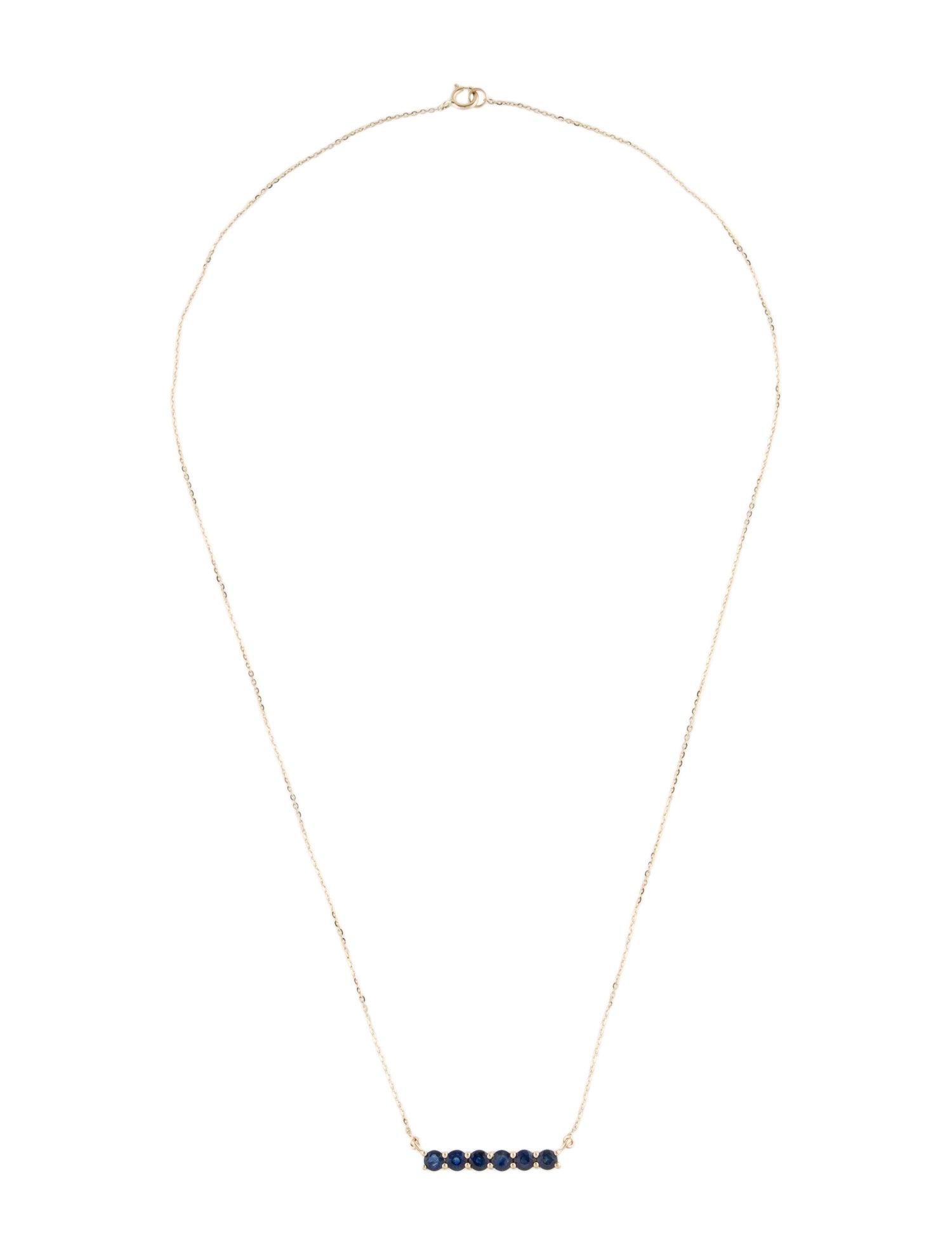 Brilliant Cut Exquisite 14K Sapphire Pendant Necklace  Elegant Gemstone Accent Piece For Sale
