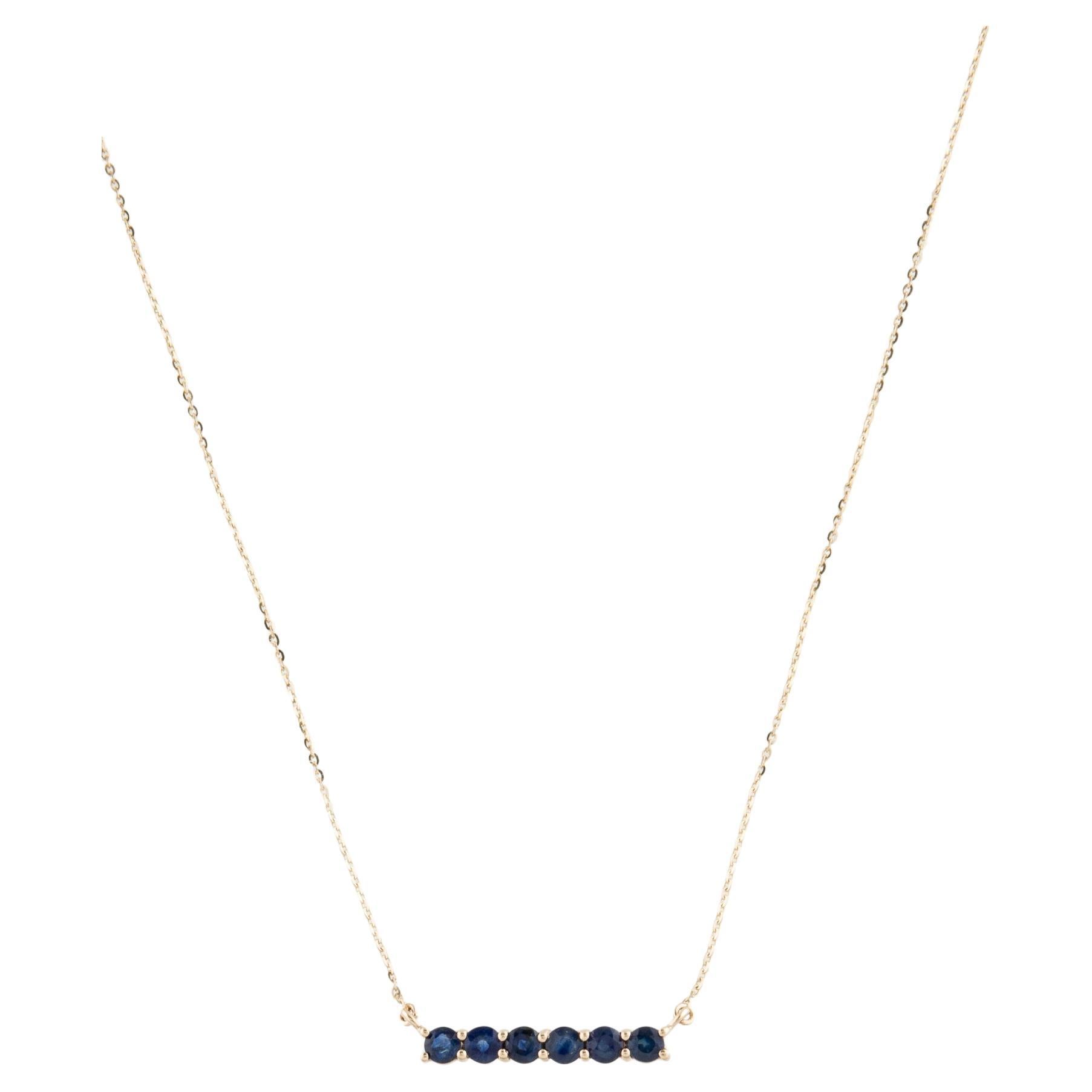 Exquisite 14K Sapphire Pendant Necklace  Elegant Gemstone Accent Piece For Sale