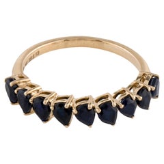 Luxurious 14K Sapphire Band Ring - Size 7.75 - Fine Gemstone Statement Jewelry