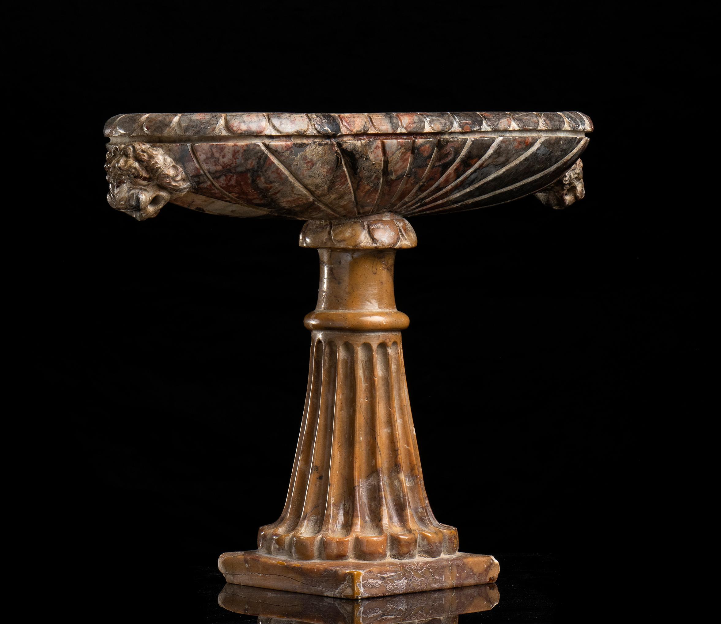 A large Italian Carved Africano And Giallo Antico Marble Tazza Roman Ambit 18th For Sale 2