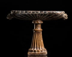A large Italian Carved Africano And Giallo Antico Marble Tazza Roman Ambit 18th