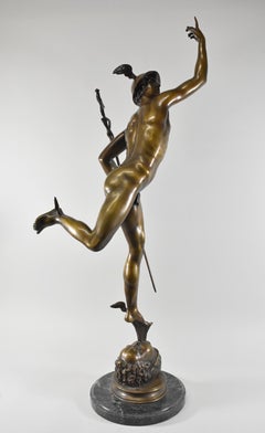Benedetto Boschetti Bronze Mercury Statue After Giambologna 19th Century