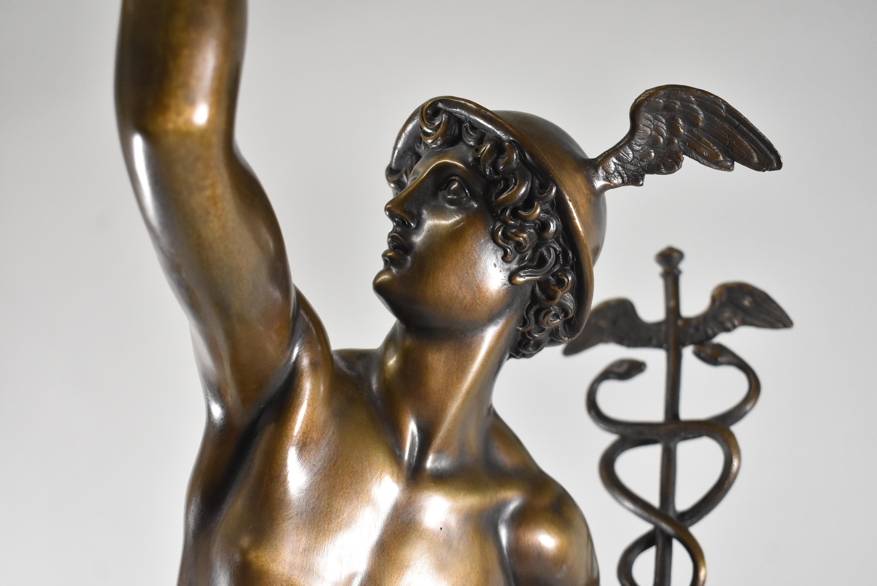 Benedetto Boschetti Bronze Mercury Statue After Giambologna 19th Century For Sale 1