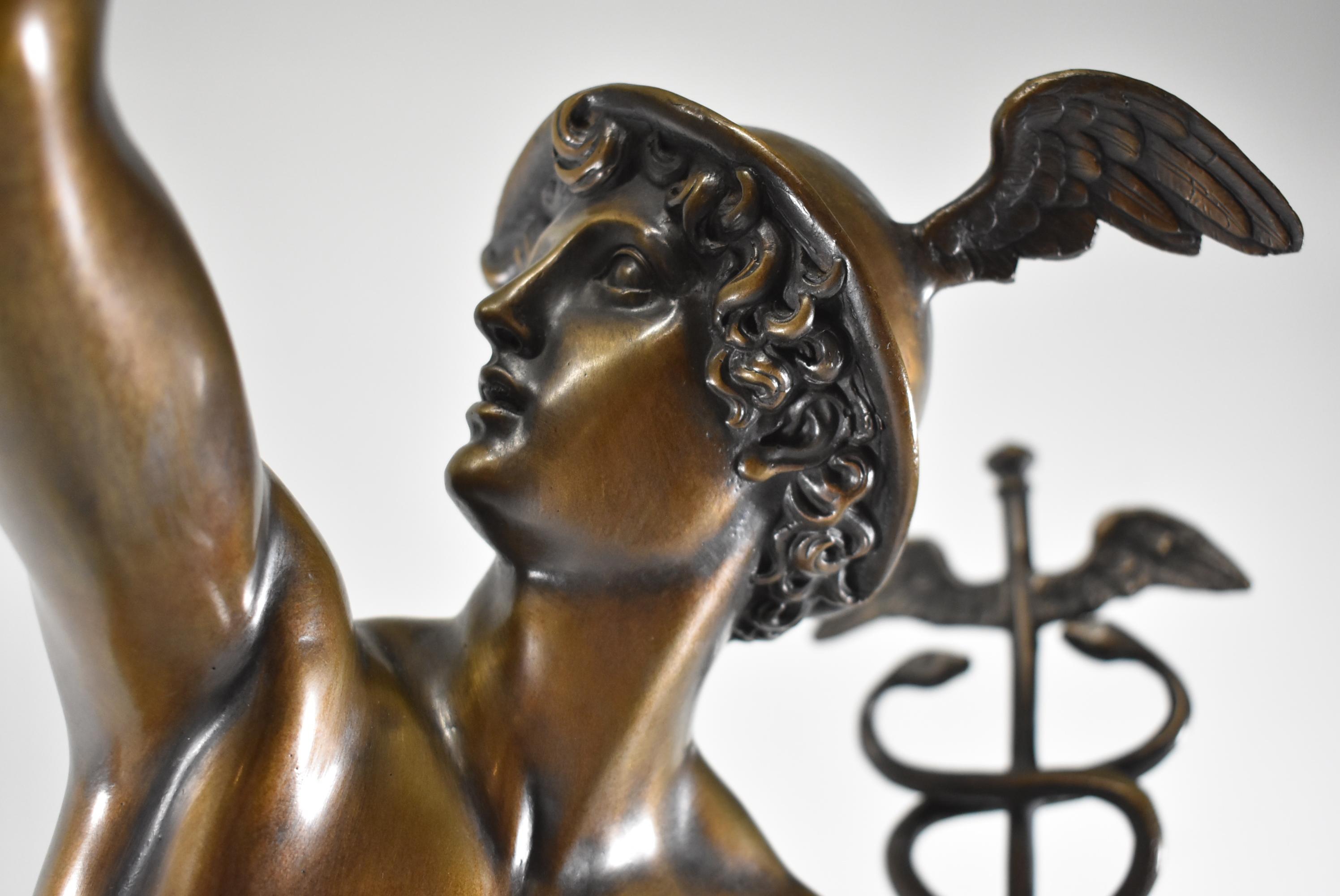 Benedetto Boschetti Bronze Mercury Statue After Giambologna 19th Century For Sale 2