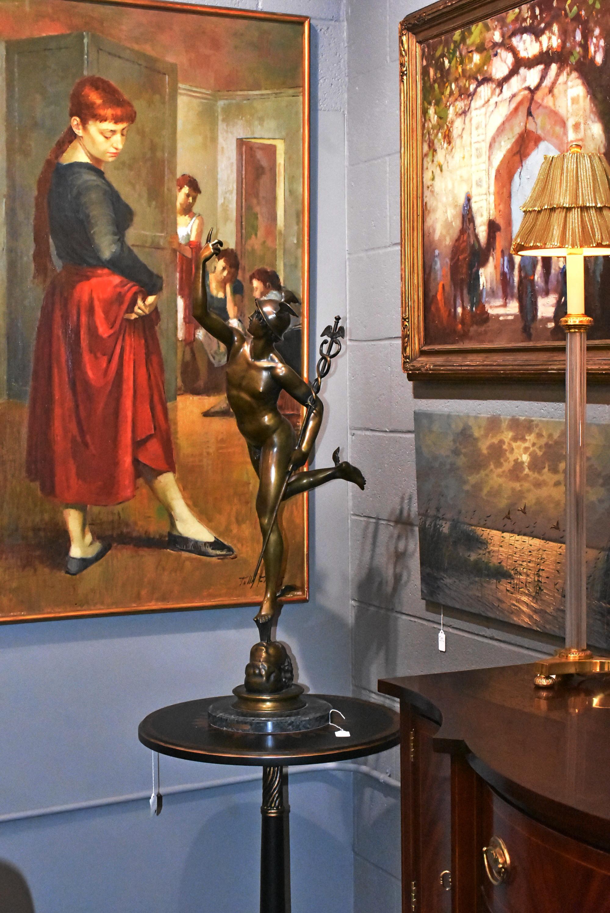 Benedetto Boschetti Bronze Mercury Statue After Giambologna 19th Century For Sale 5