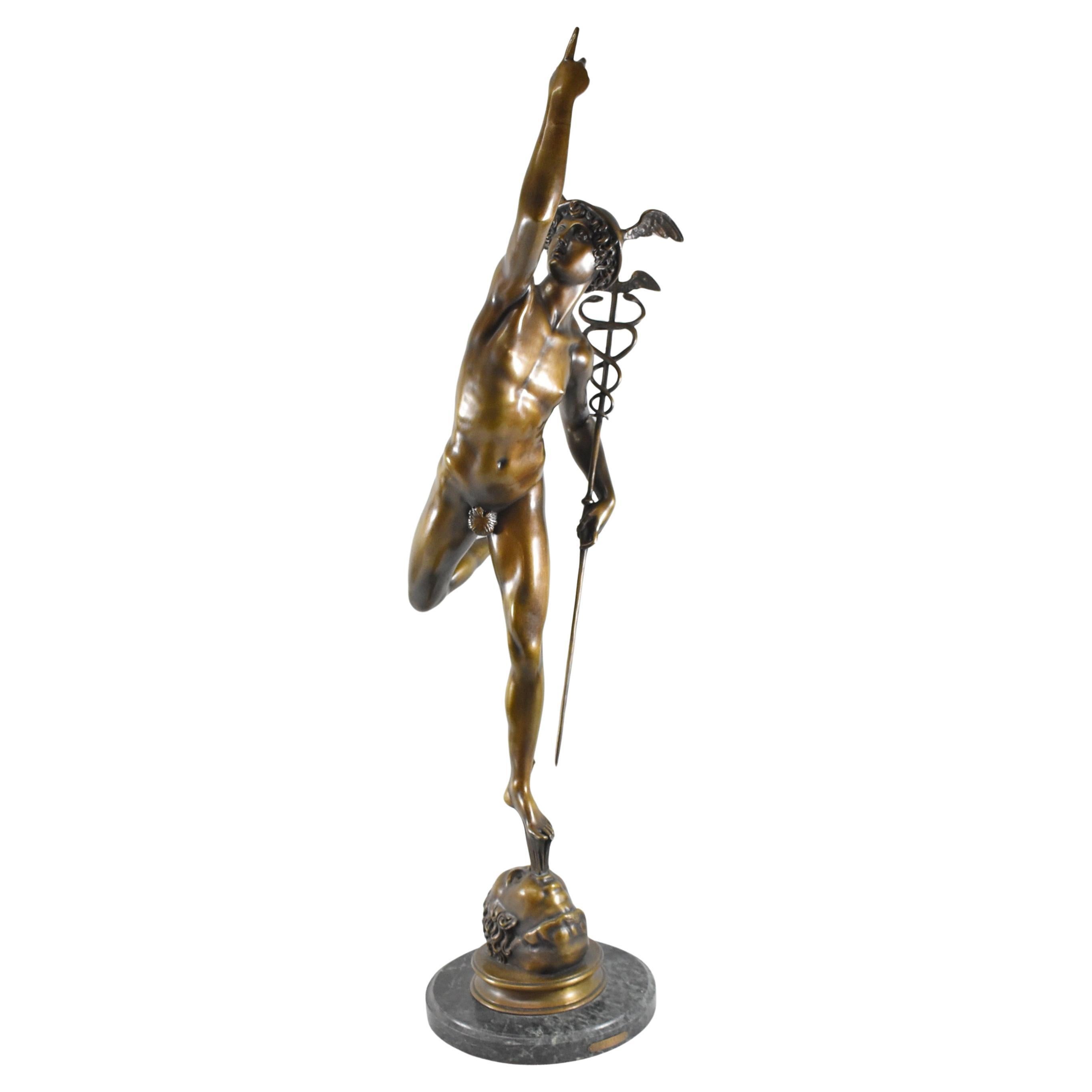 Benedetto Boschetti Bronze Mercury Statue After Giambologna 19th Century