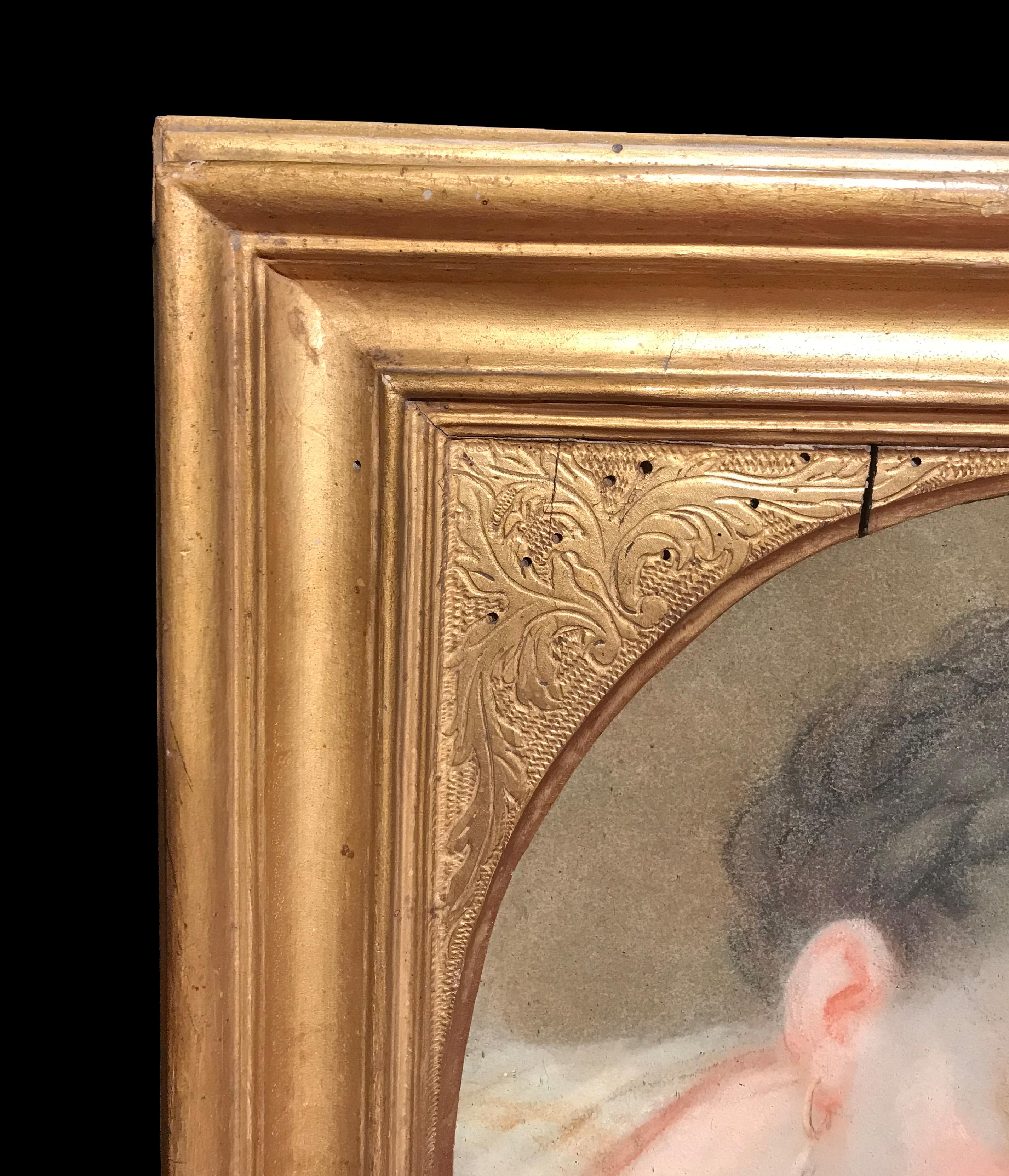 XVII-XVIII secolo Di Benedetto Luti Testa di ragazza Pastello a olio su tela in vendita 6