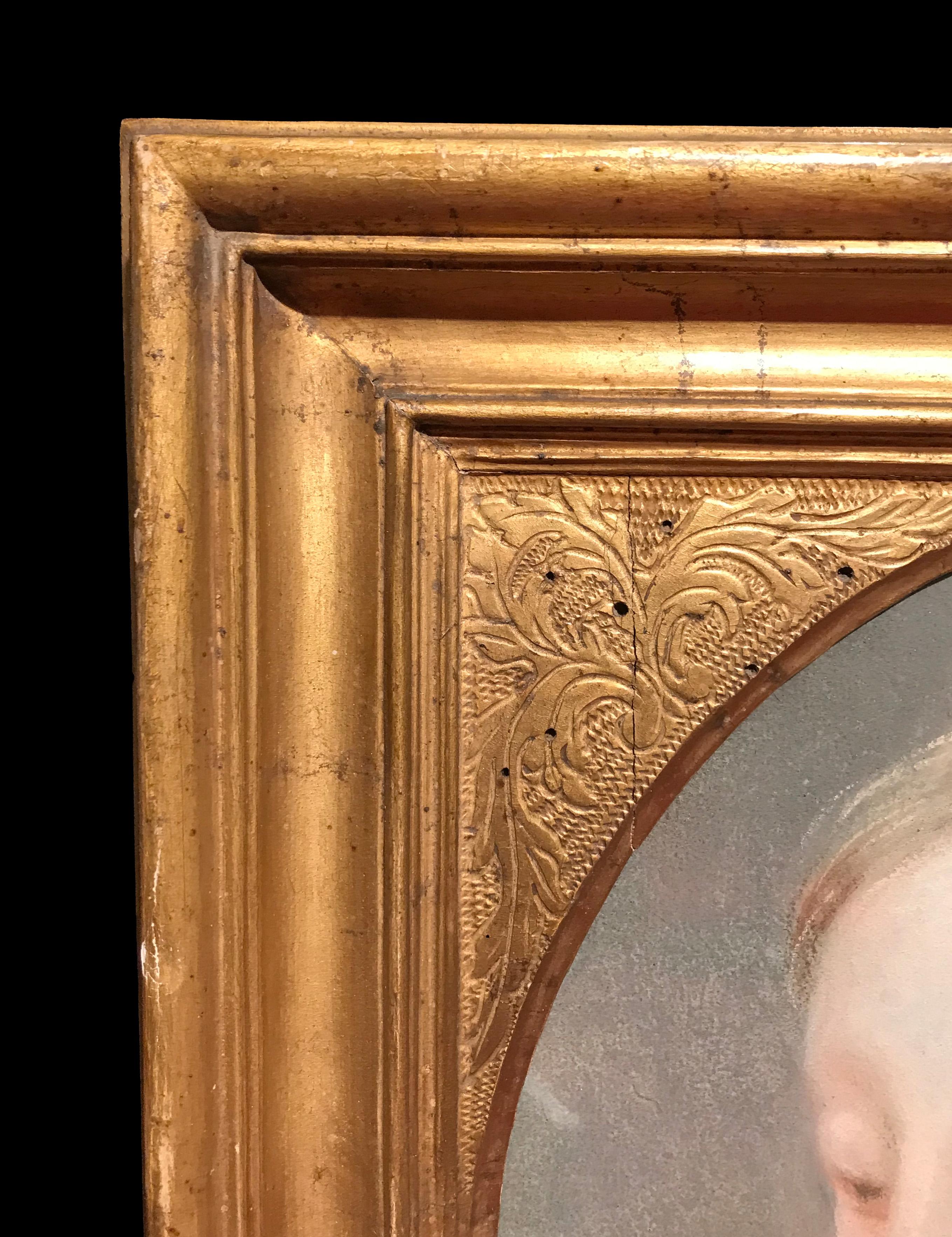 XVII-XVIII secolo Di Benedetto Luti Testa di ragazza Pastello a olio su tela in vendita 7