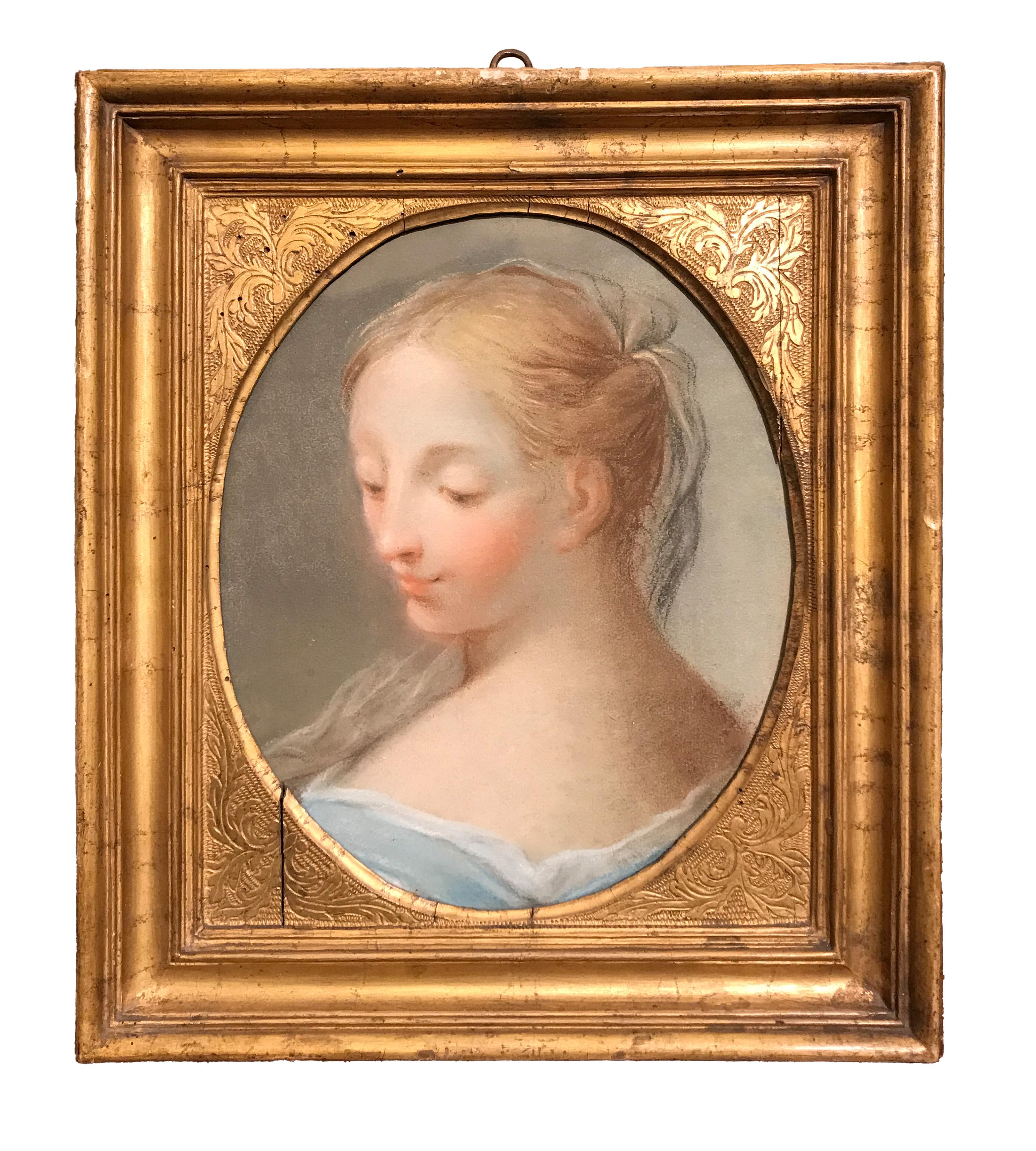 Benedetto Luti (Firenze, Italia, 1666 - Roma, Italia, 1724)
Titolo: Testa di ragazza
Medium: Pastello a olio su tela
Dimensioni: senza cornice 28 x 23,5 cm - con cornice 38,5 x 33,5 cm

Cornice originale a cassetta in legno intagliato e dorato.