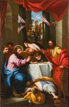 Banquet Marie-Madeleine Luti 17/18e siècle Peinture sur toile