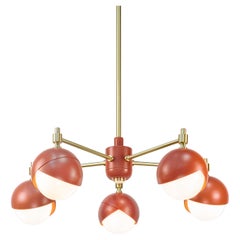 Benedict Five Light Chandelier in Adobe Powder Coat and Satin Brass