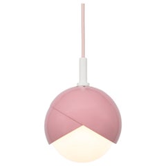 Lámpara colgante Benedict en pintura en polvo rosa y blanca, 9 pulgadas de diámetro