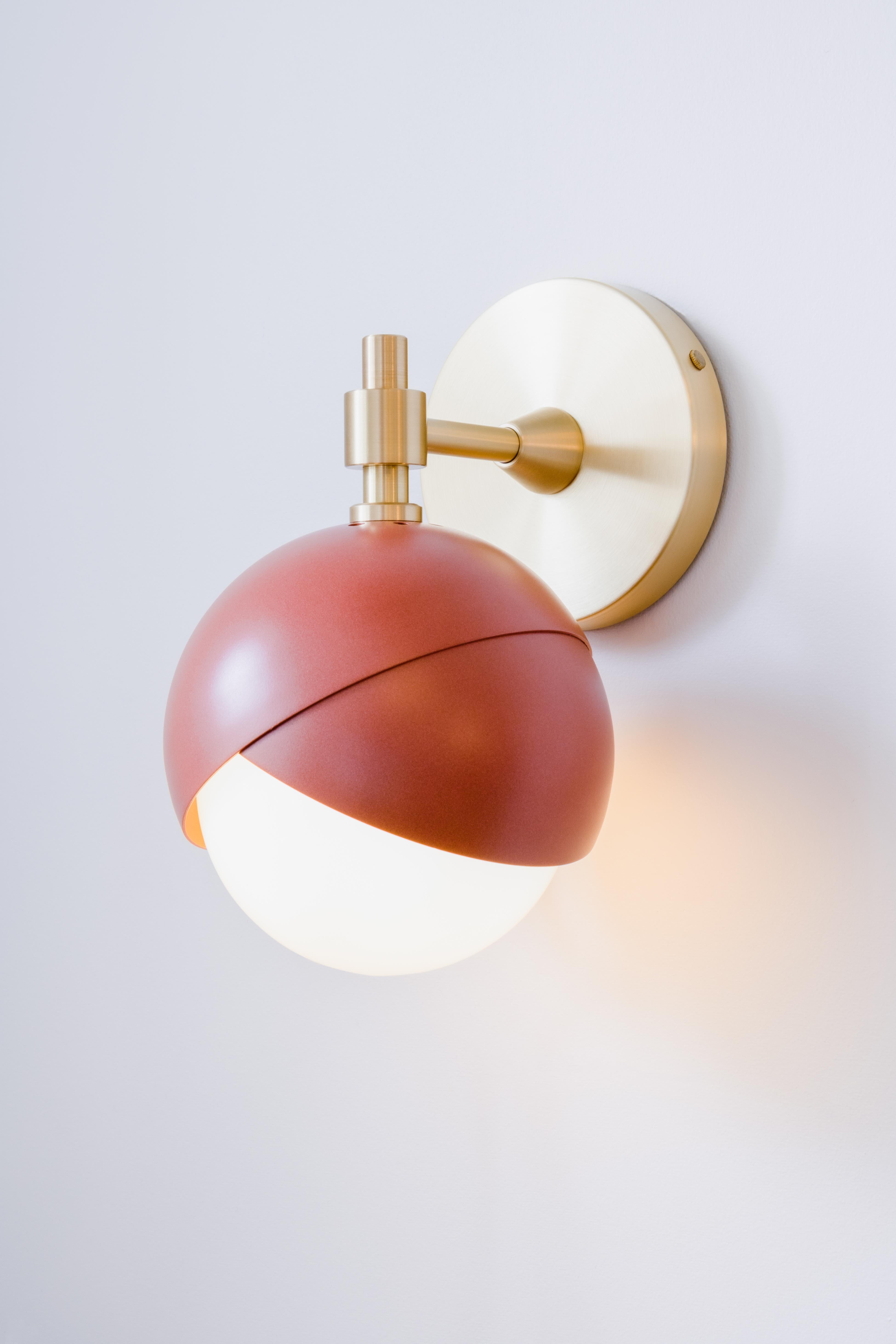 Available in the full range of our signature finishes, the Benedict™ Simple Sconce is sure to be the stunning accent your project has been looking for. Shown here in Adobe Powder Coat and Satin Brass

LAMPING:
Provide Bulb: (1) 5W Candelabra LED
