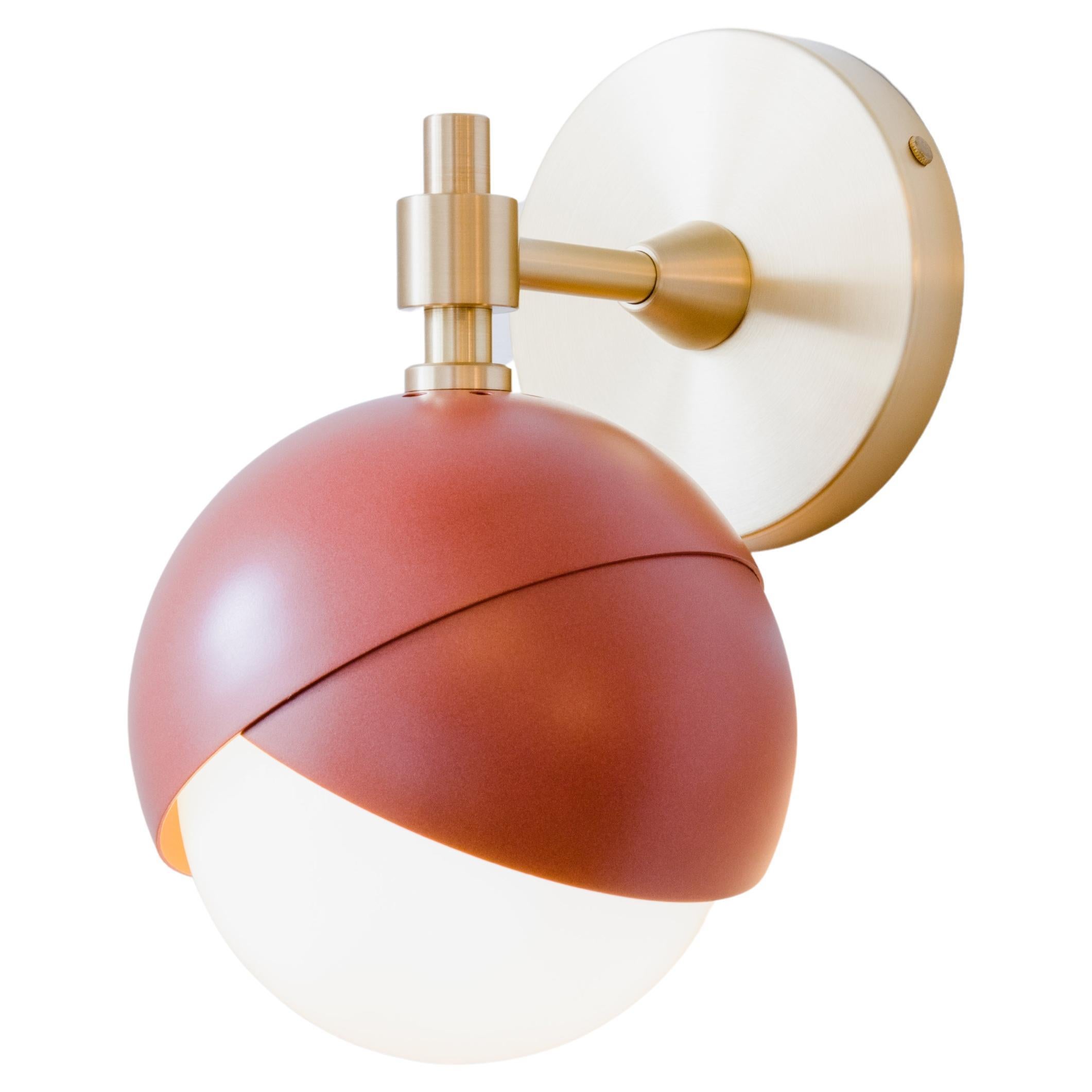 Benedict Simple Sconce in Adobe Powder Coat and Satin Brass For Sale