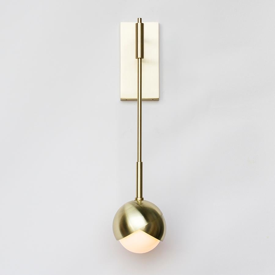 Other Benedict Truss Sconce in a Satin Brass Finish with White Opal Glass For Sale