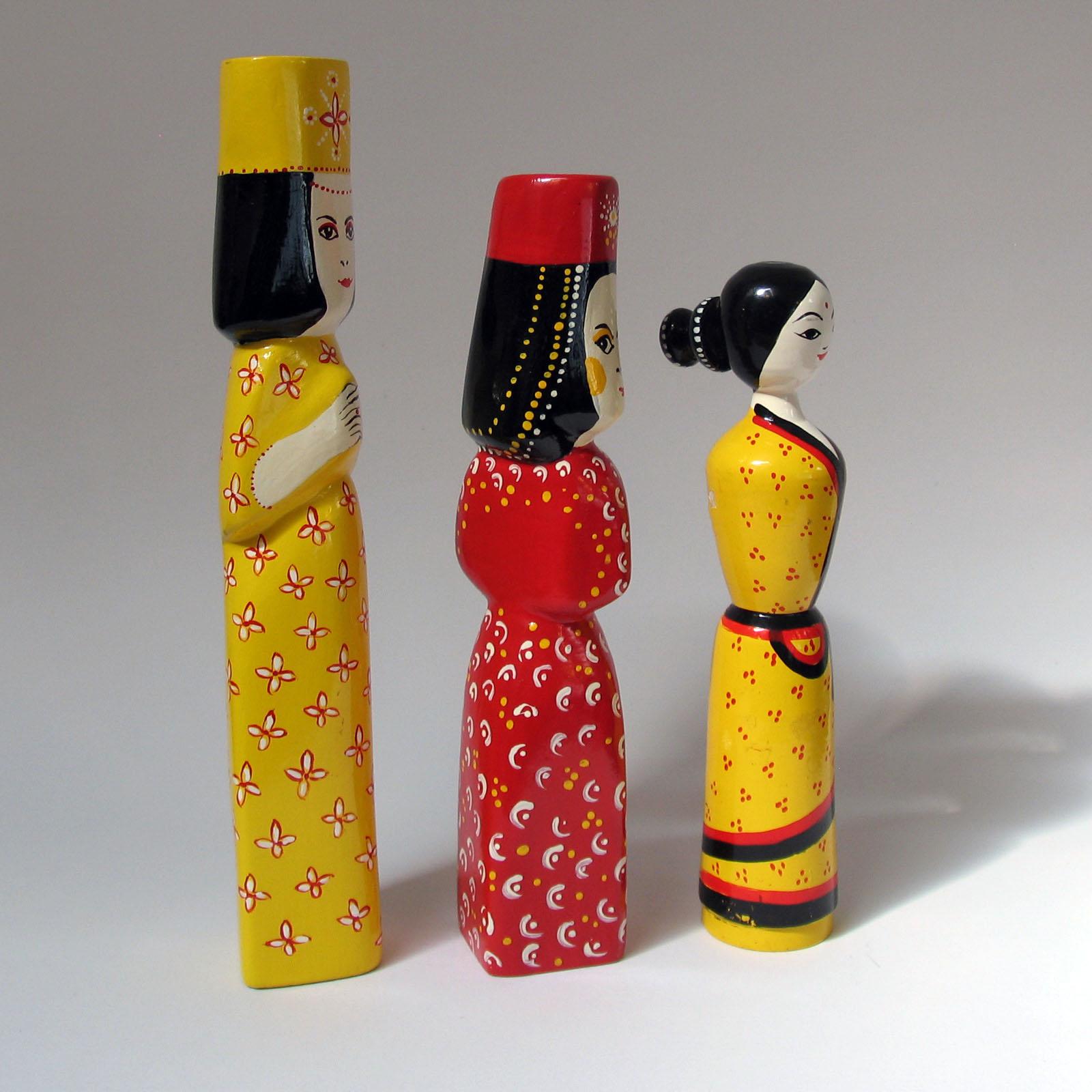 Benedicte Bergmann Wooden Dolls part of the Mythological Sisters Series, 1969 In Good Condition For Sale In Bochum, NRW