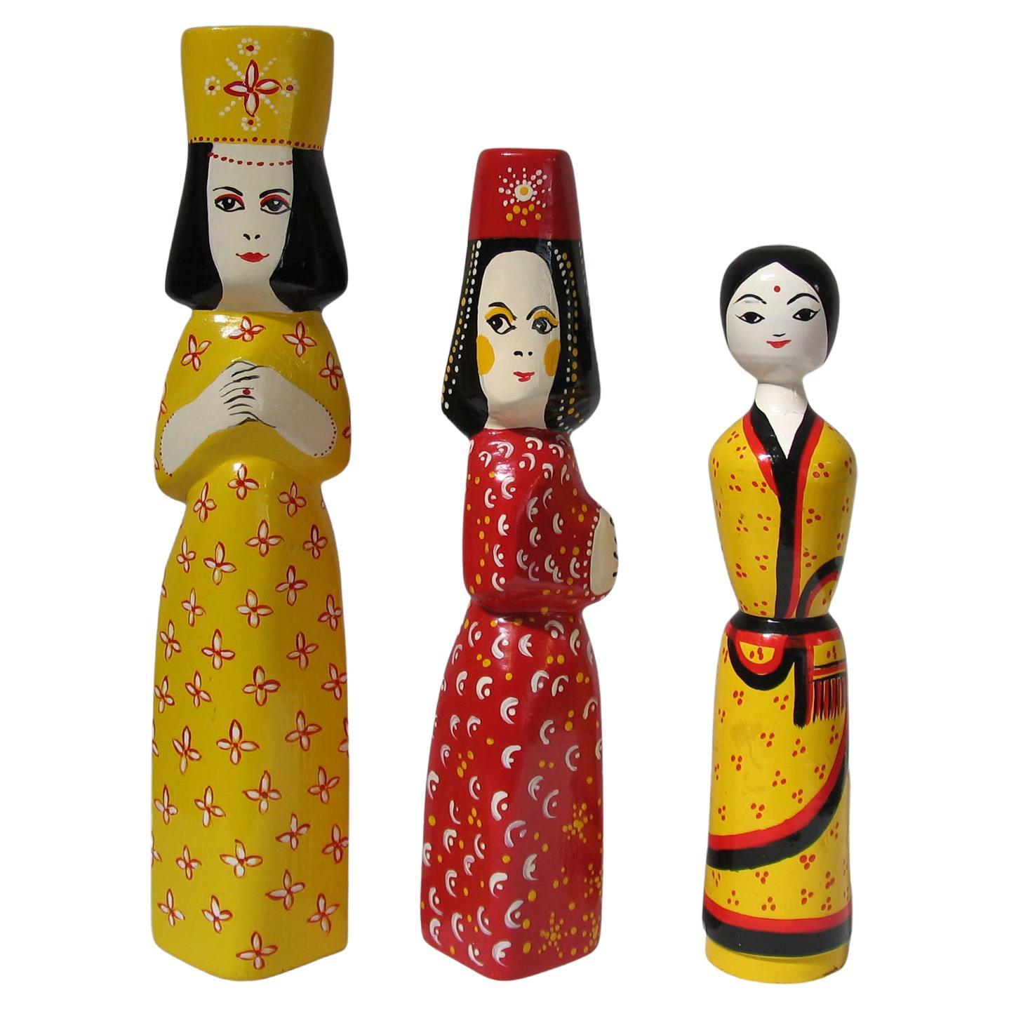 Benedicte Bergmann Wooden Dolls part of the Mythological Sisters Series, 1969 en venta