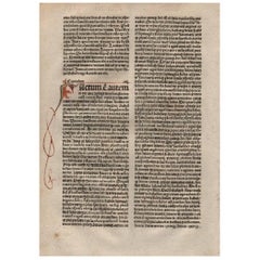 Benediction, 1482 Latin Bible Leaf Medieval Incunabula, Numbers 6