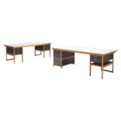 Benedikt Rohner for Oswald Pair of Writing Desks in Oak