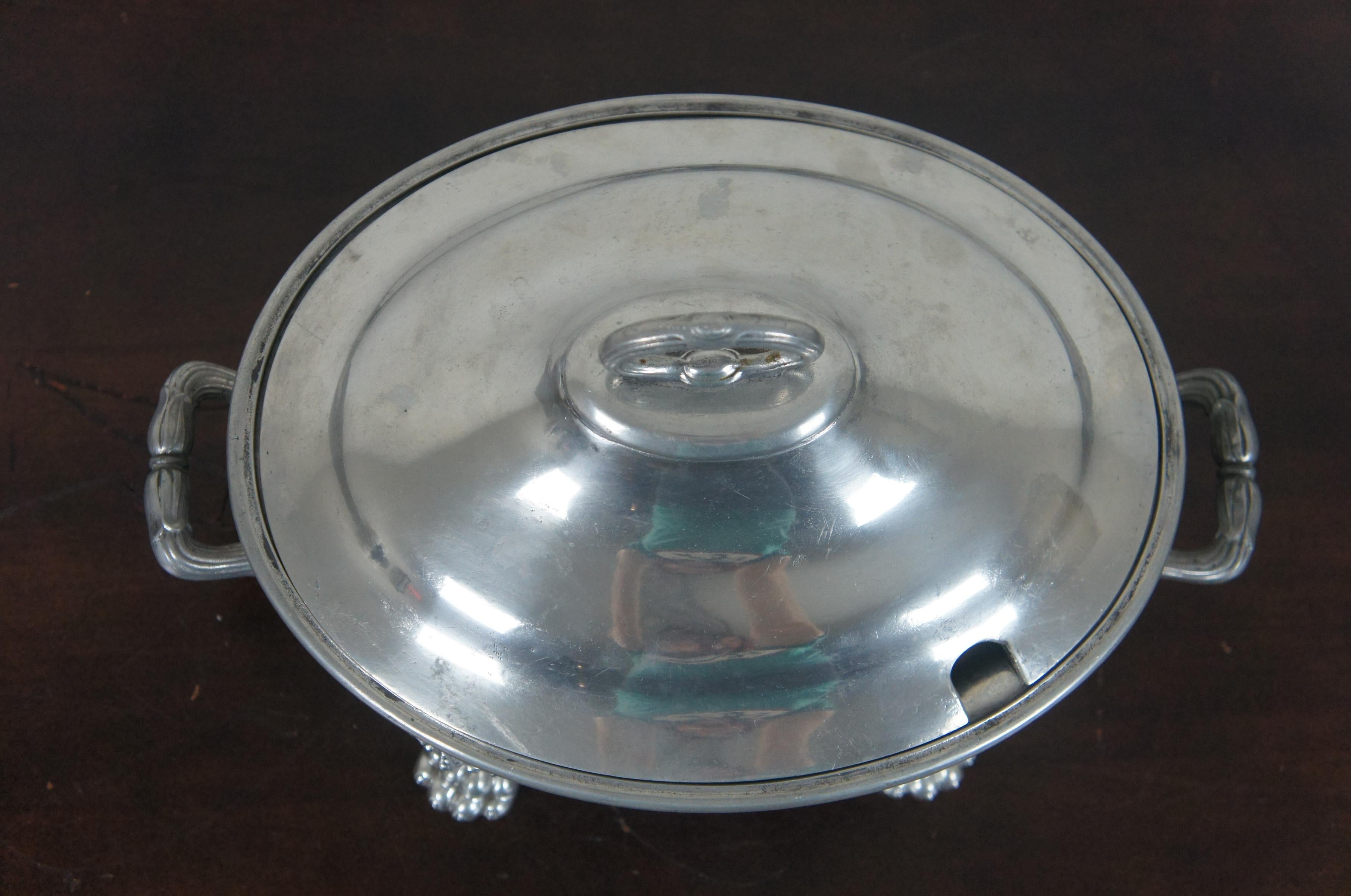 Benet Fink & Co. 19th Century Victorian Era English Pewter Paw Foot Tureen In Good Condition In Dayton, OH