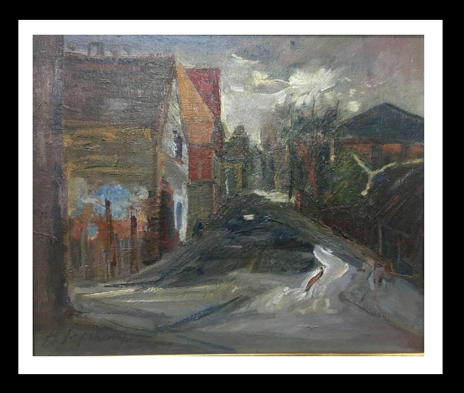 Benet  "Barcelona  - Pintura acrílica original Cancas. paisaje urbano