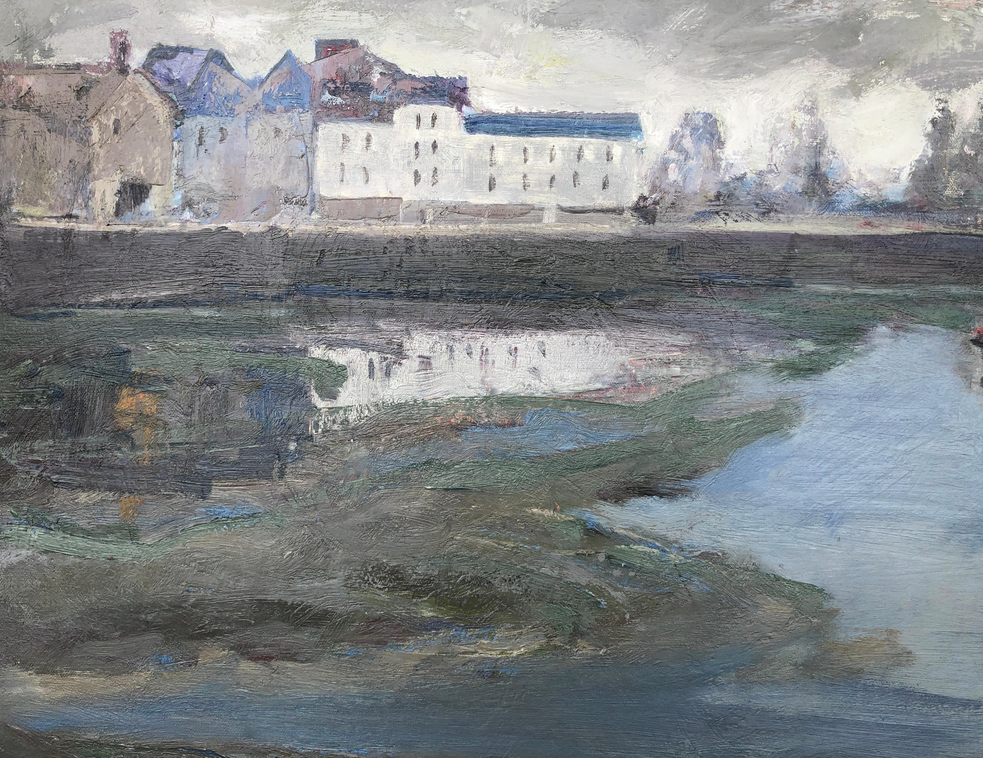 Honfleur Normandía Francia óleo sobre lienzo pintura paisaje marino 3