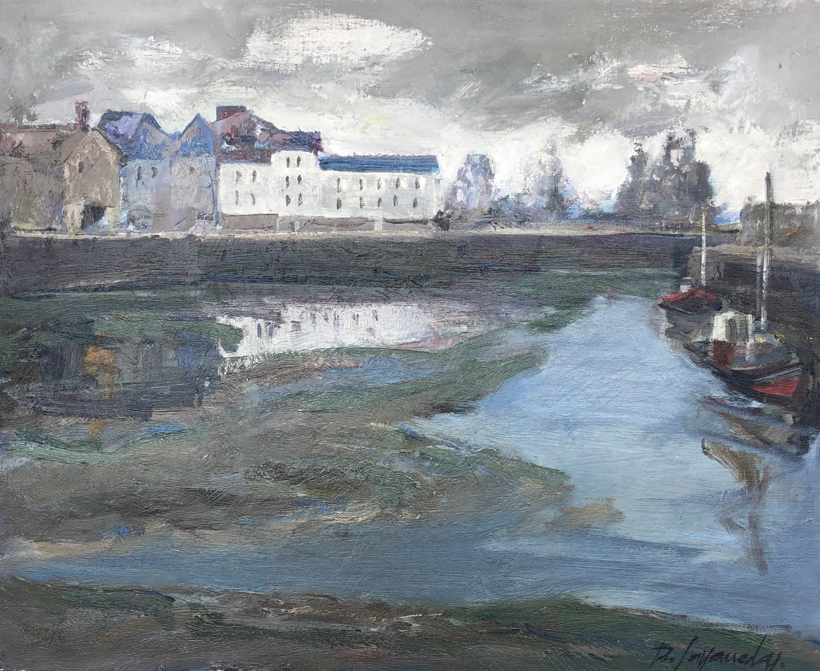 Landscape Painting de Benet Sarsanedas - Honfleur Normandía Francia óleo sobre lienzo pintura paisaje marino