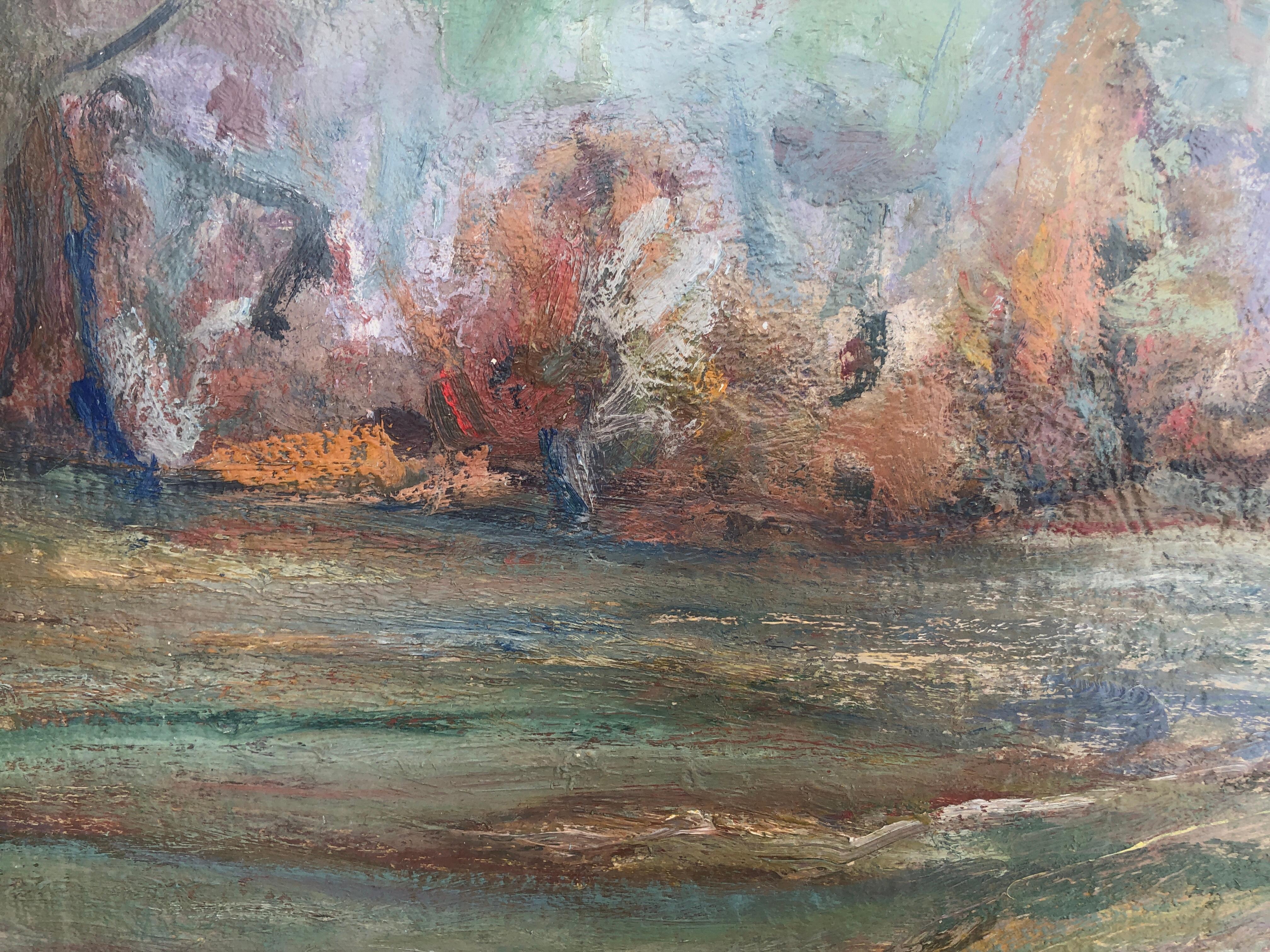 Paysage espagnol huile sur toile peinture Espagne Europe - Post-impressionnisme Painting par Benet Sarsanedas